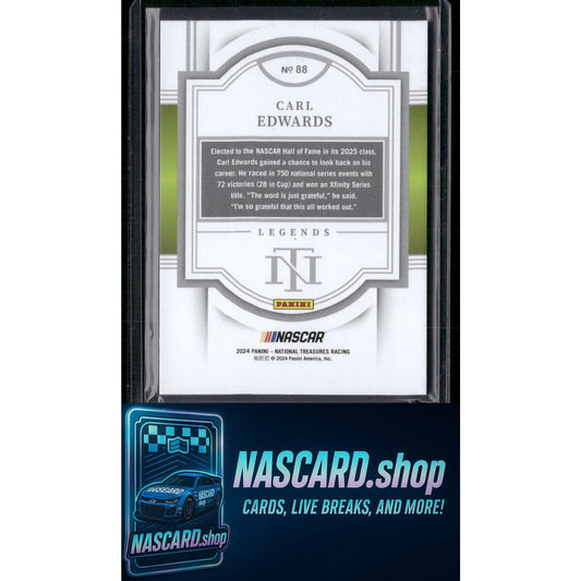 2024 Panini National Treasures #88 Carl Edwards Holo Gold #/10 - NASCARD.shop