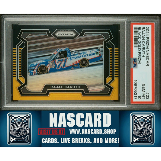 2024 Panini Prizm #22 Rajah Caruth Black Gold Prizm #/5 PSA 10