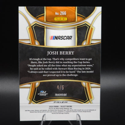 2024 Panini Select - Trackside Green Prizm #66 Josh Berry /5 - NASCARD.shop