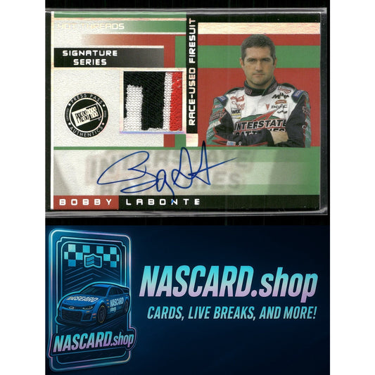 2003 Press Pass Premium Vault Bobby Labonte Hot Threads Drivers Autographs - NASCARD.shop