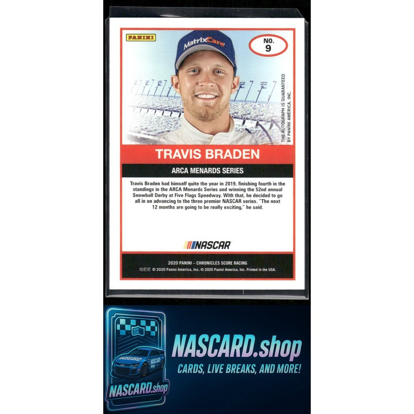 2020 Panini Chronicles #9 Travis Braden Score Autographs #/199