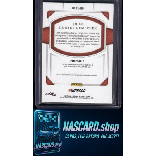 2023 National Treasures John Hunter Nemechek Race Used Firesuits Prime #10/10