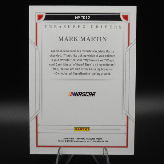 2023 National Treasures Treasured Drivers #TD12 Mark Martin /25 NASCARD.shop