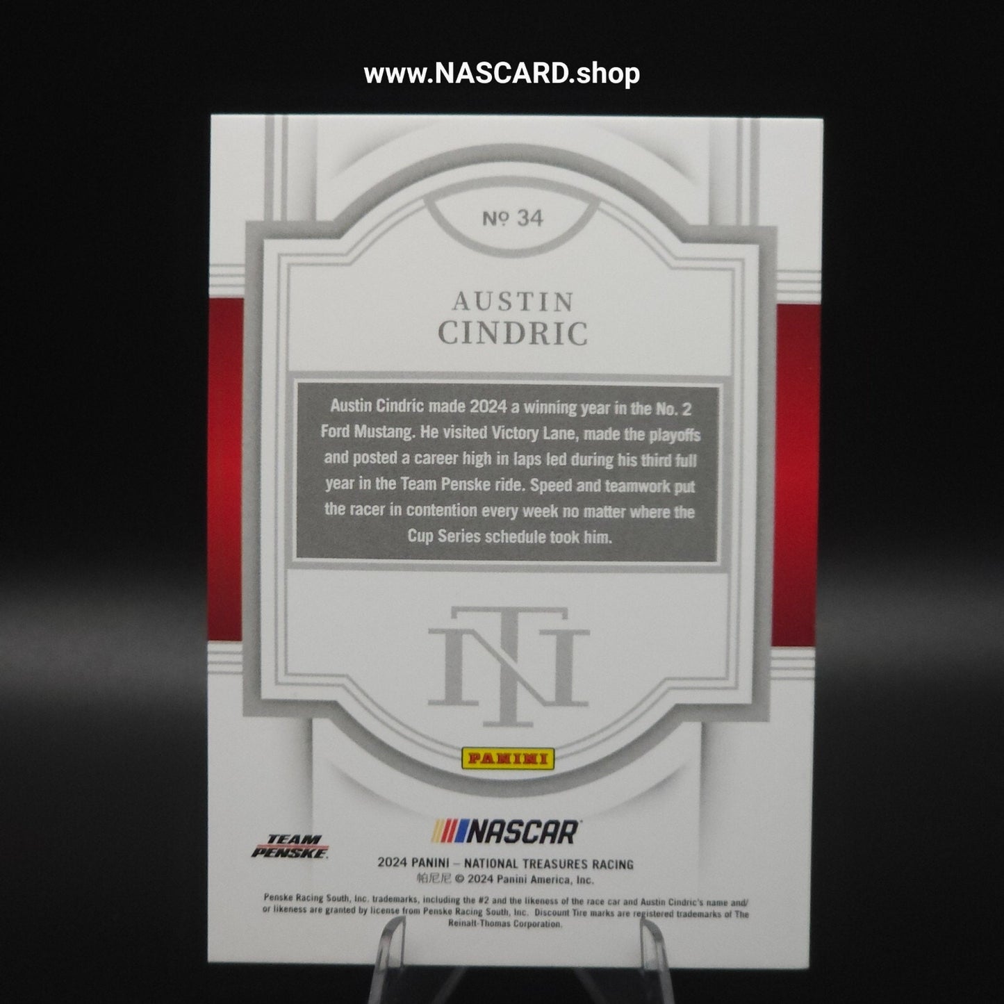 2024 Panini National Treasures Base #34 Austin CIndric /49