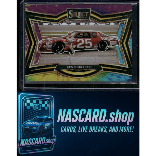 2025 Select Racing #129 Ken Schrader Pit Road Tie-Dye Prizms #/25 - NASCARD.shop
