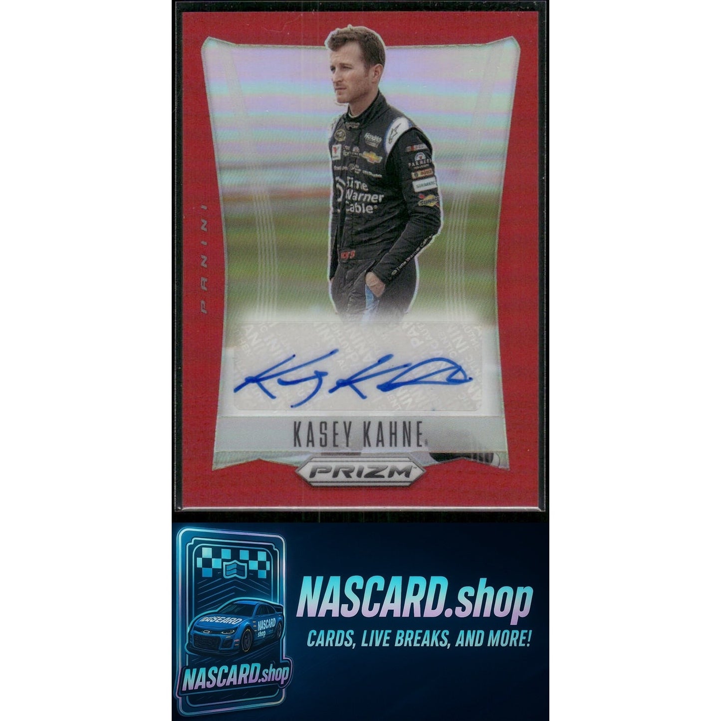 2024 Panini Prizm #TS-KKE Kasey Kahne Throwback Signatures Red #/60
