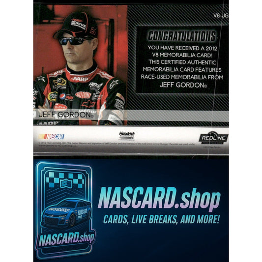 2012 Press Pass Redline #V8-JG Jeff Gordon V8 Relics Red #/25 - NASCARD.shop
