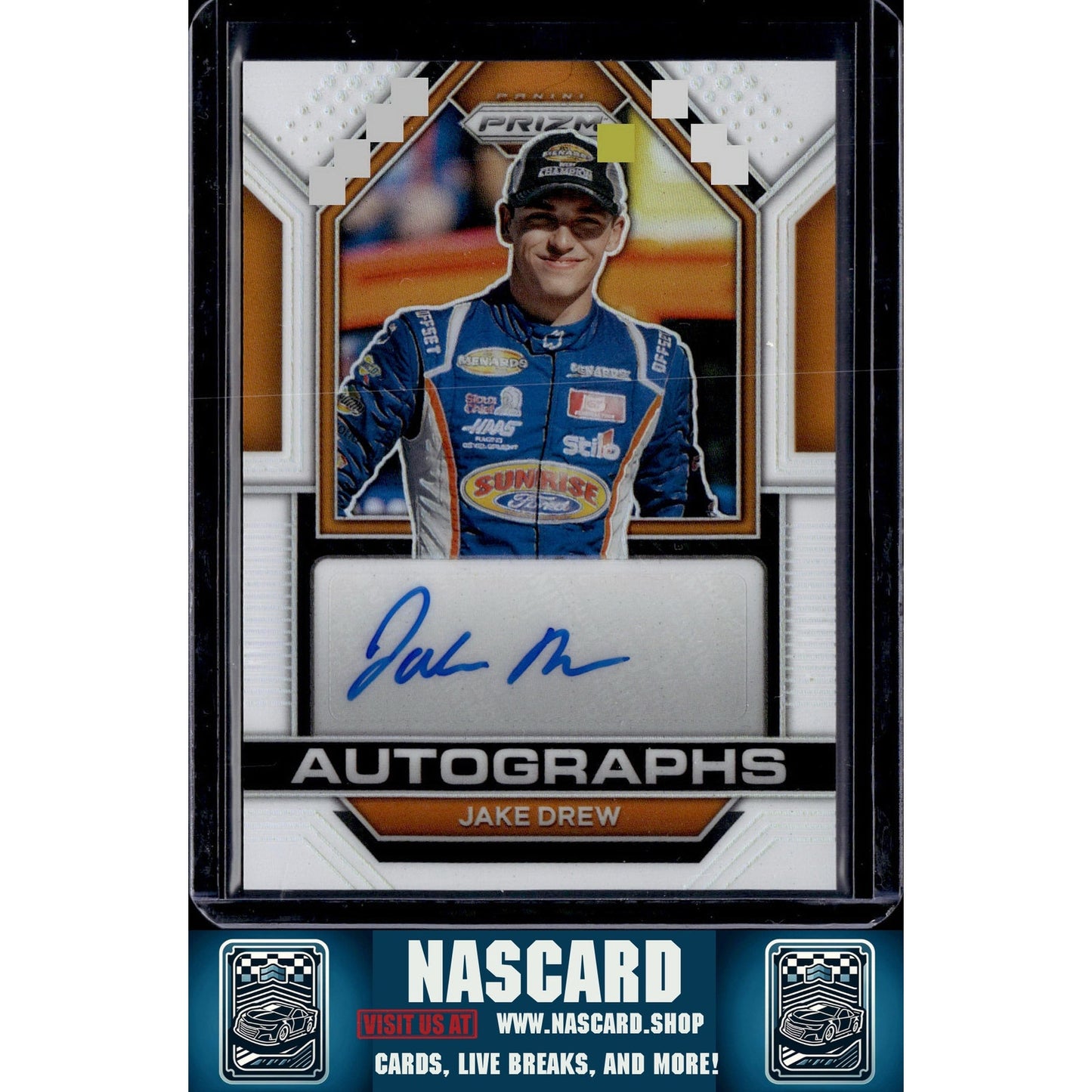 2023 Panini Prizm #A-JDW Jake Drew Autographs White Prizm #/5 - NASCARD.shop