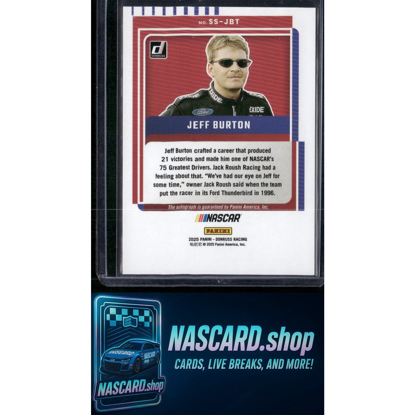2025 Donruss #SS-JBT Jeff Burton Signature Series Blue Xplosion #/25 - NASCARD.shop