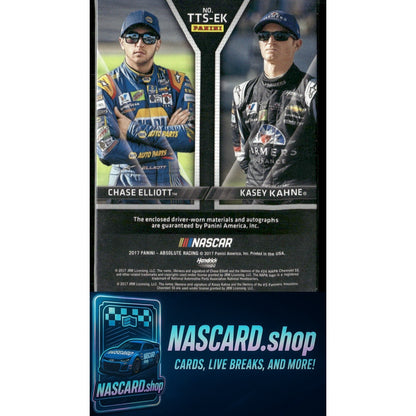 2017 Panini Absolute Chase Elliott Kasey Kahne Team Tandems Auto Silver #24/25 - NASCARD.shop