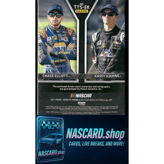 2017 Panini Absolute Chase Elliott Kasey Kahne Team Tandems Auto Silver #24/25 - NASCARD.shop