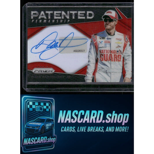 2018 Panini Prizm Dale Earnhardt Jr. Patented Penmanship Green Prizm #01/10 - NASCARD.shop