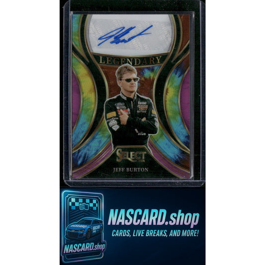 2024 Panini Select #LS-JBT Jeff Burton Legendary Signatures Tie-Dye Prizms #/25 - NASCARD.shop