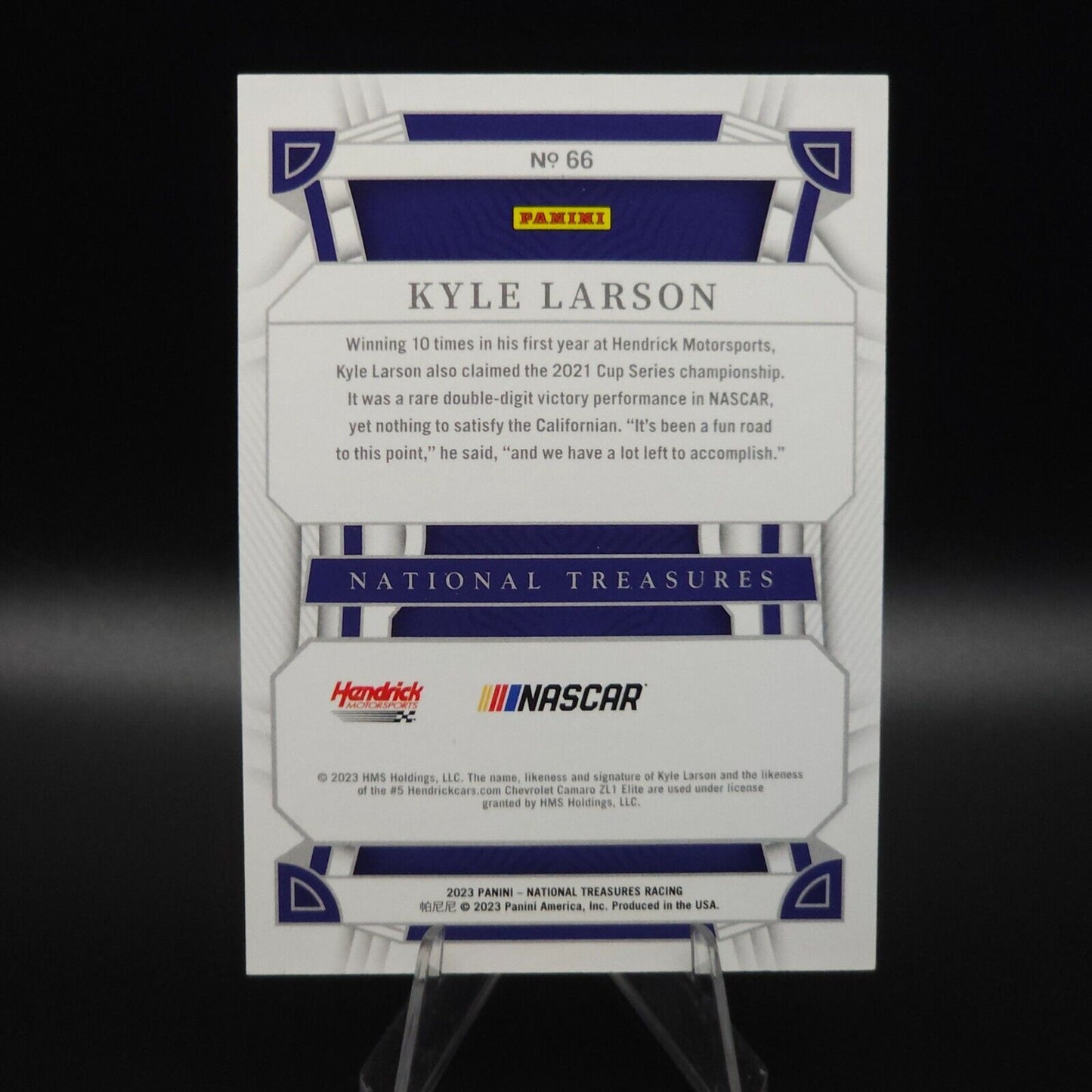 2023 National Treasures NASCAR Diamond Anniversary Kyle Larson #66 Holo Gold /10 - NASCARD.shop