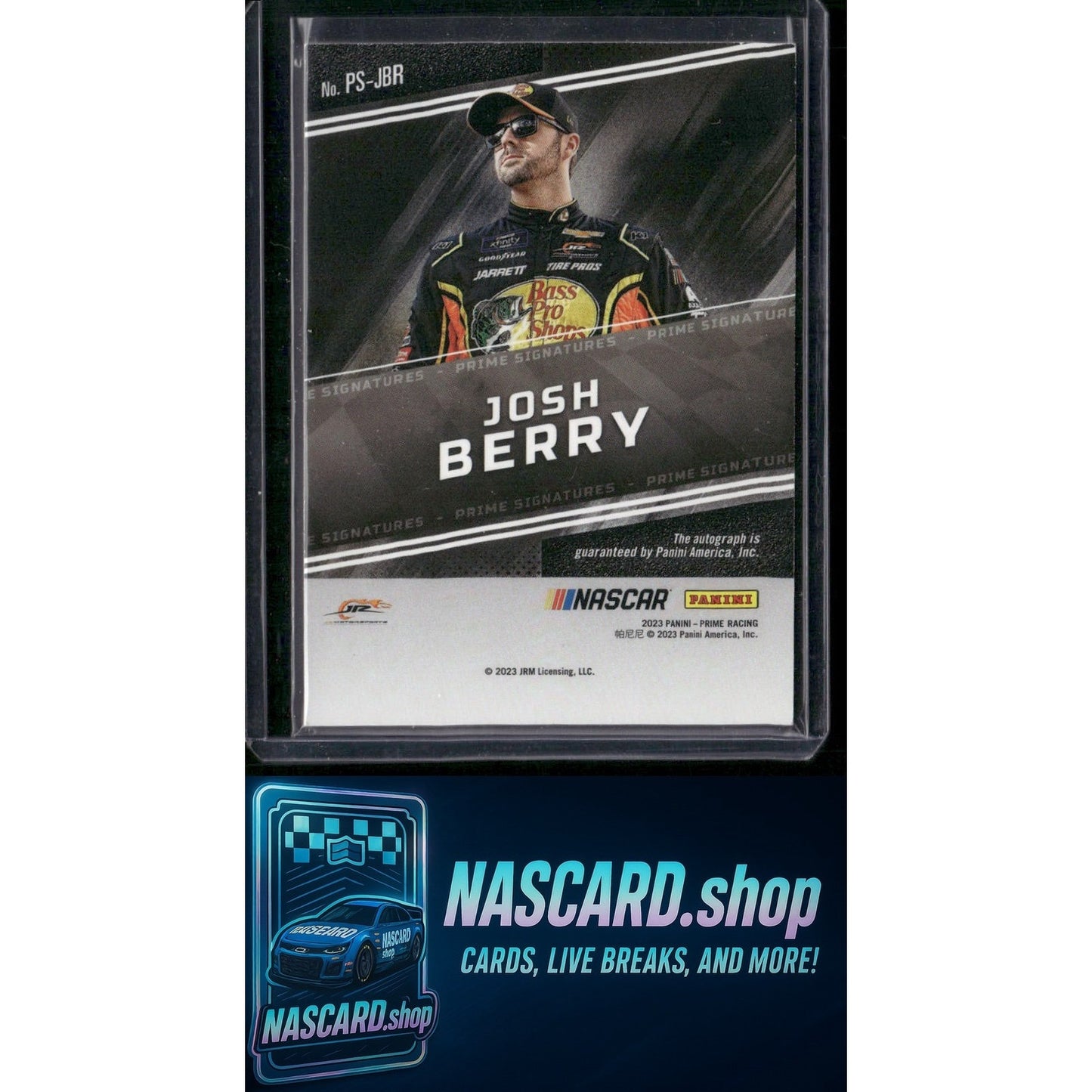 2023 Panini Prime #PS-JBR Josh Berry Prime Signatures Holo Silver #/10 - NASCARD.shop