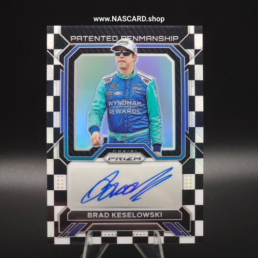 2023 Panini Prizm Patented Penmanship Checkered Flag Brad Keselowski /50