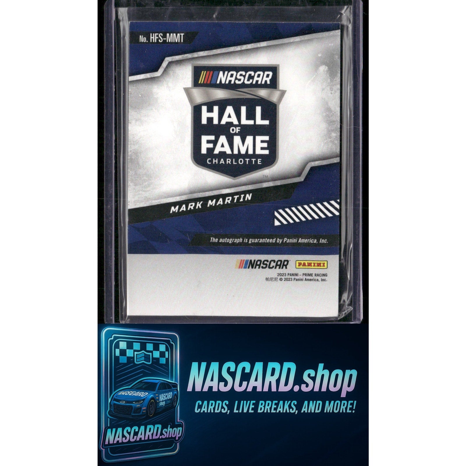 2023 Panini Prime #HFS-MMT Mark Martin Hall of Fame Signatures Holo Gold #/15 - NASCARD.shop