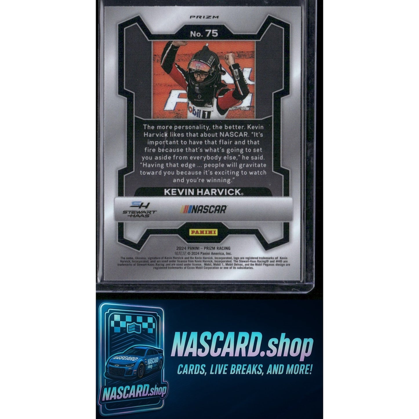 2024 Panini Prizm #75 Kevin Harvick White Sparkle