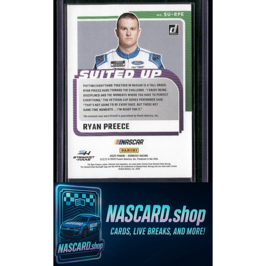 2025 Donruss #SU-RPE Ryan Preece Suited Up Swatches