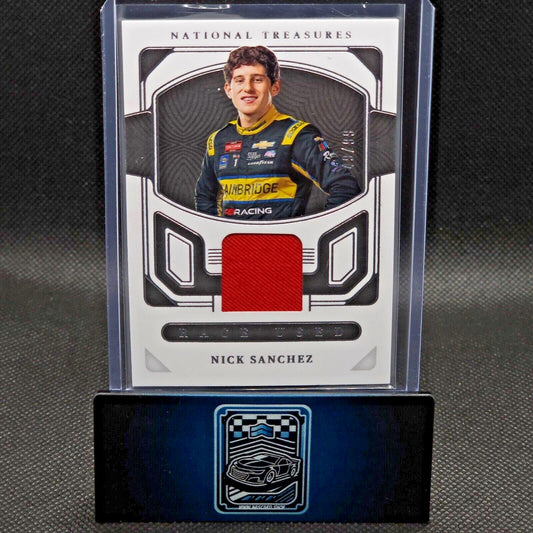 2023 Panini National Treasures Race Used Firesuit #RU-NSZ Nick Sanchez 49/99