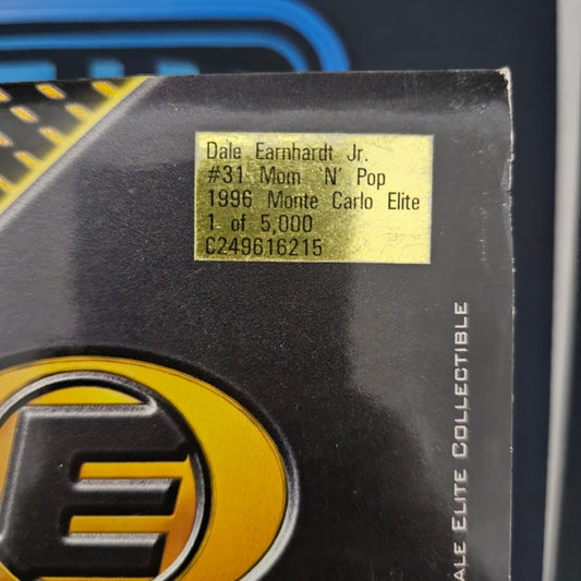 Dale Earnhardt Jr. #31 Mom 'N' Pop 1996 Diecast Car 1:24 Elite Early Career 1 of 5000