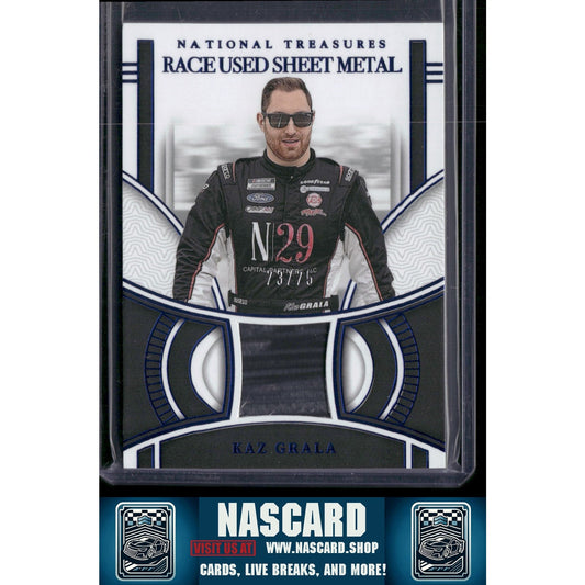 2024 Panini National Treasures Kaz Grala Race Used Sheet Metal Blue #/75 - NASCARD.shop