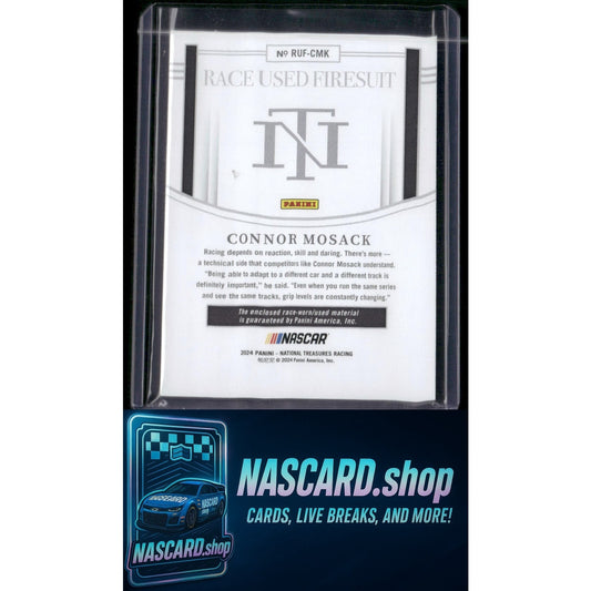 2024 Panini National Treasures #RUF-CMK Connor Mosack Race Used Firesuit #/99 - NASCARD.shop
