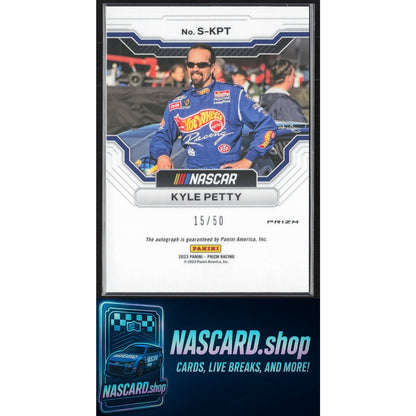 2023 Panini Prizm #S-KPT Kyle Petty Scripts Checkered Flag Prizm #/50