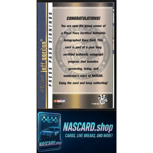 2006 Press Pass Jeff Gordon Signings Silver #/50
