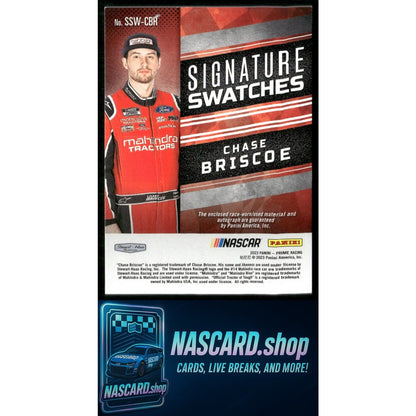 2023 Panini Prime #SSW-CBR Chase Briscoe Signature Swatches #/49