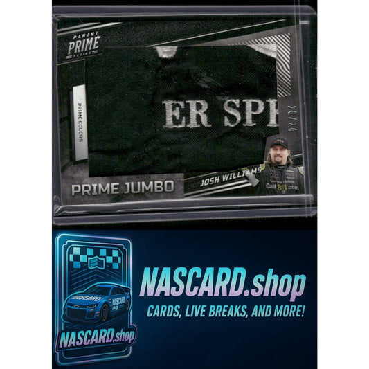 2023 Panini Prime #PJ-JWI Josh Williams Prime Jumbo Prime Colors #/24 - NASCARD.shop