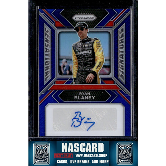2024 Panini Prizm #SS-RBY Ryan Blaney Sensational Signatures Blue #/49 - NASCARD.shop