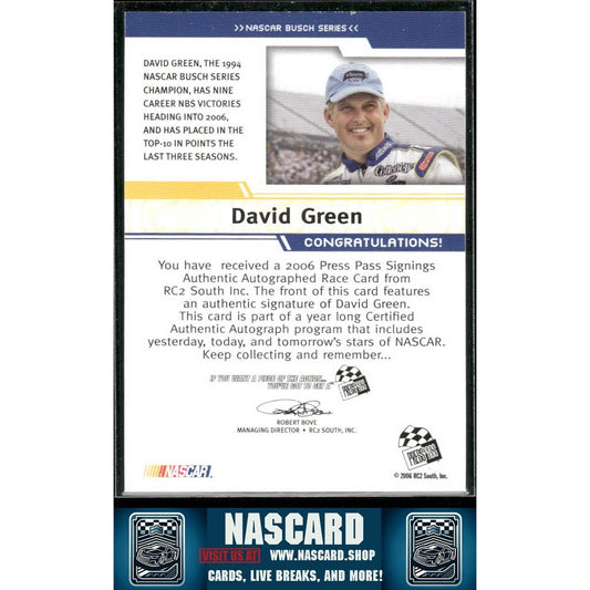 2006 Press Pass Signings Gold David Green /50 Inscription Autograph