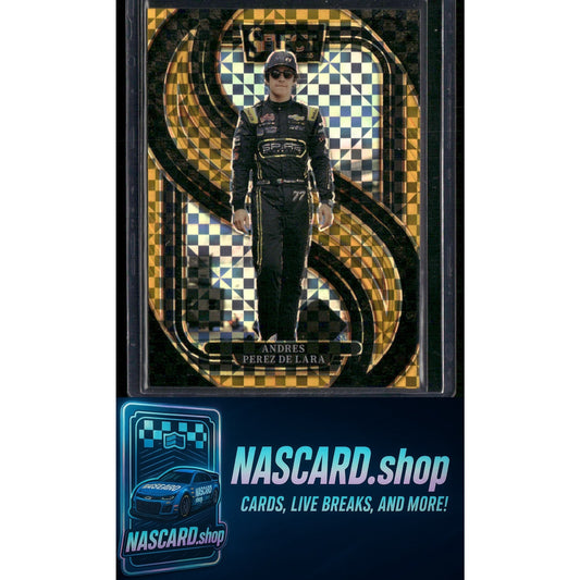 2025 Select Racing Andres Perez De Lara Trackside Power Plaid Gold Prizms #/13 - NASCARD.shop