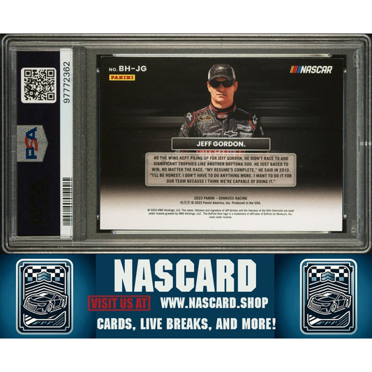 2023 Donruss NASCAR Badge of Honor Jeff Gordon PSA 8