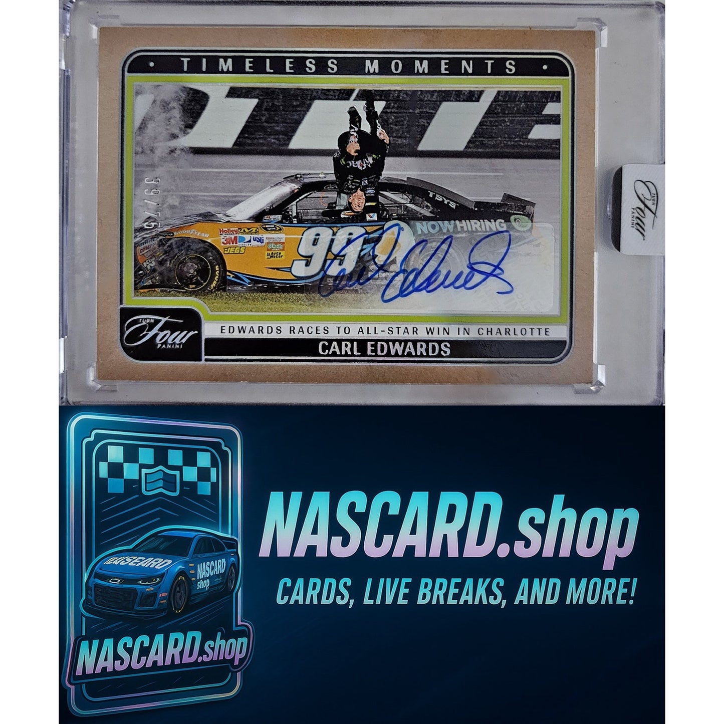 2025 Panini Turn Four #TM-CES Carl Edwards Timeless Moments Holo Silver #/75