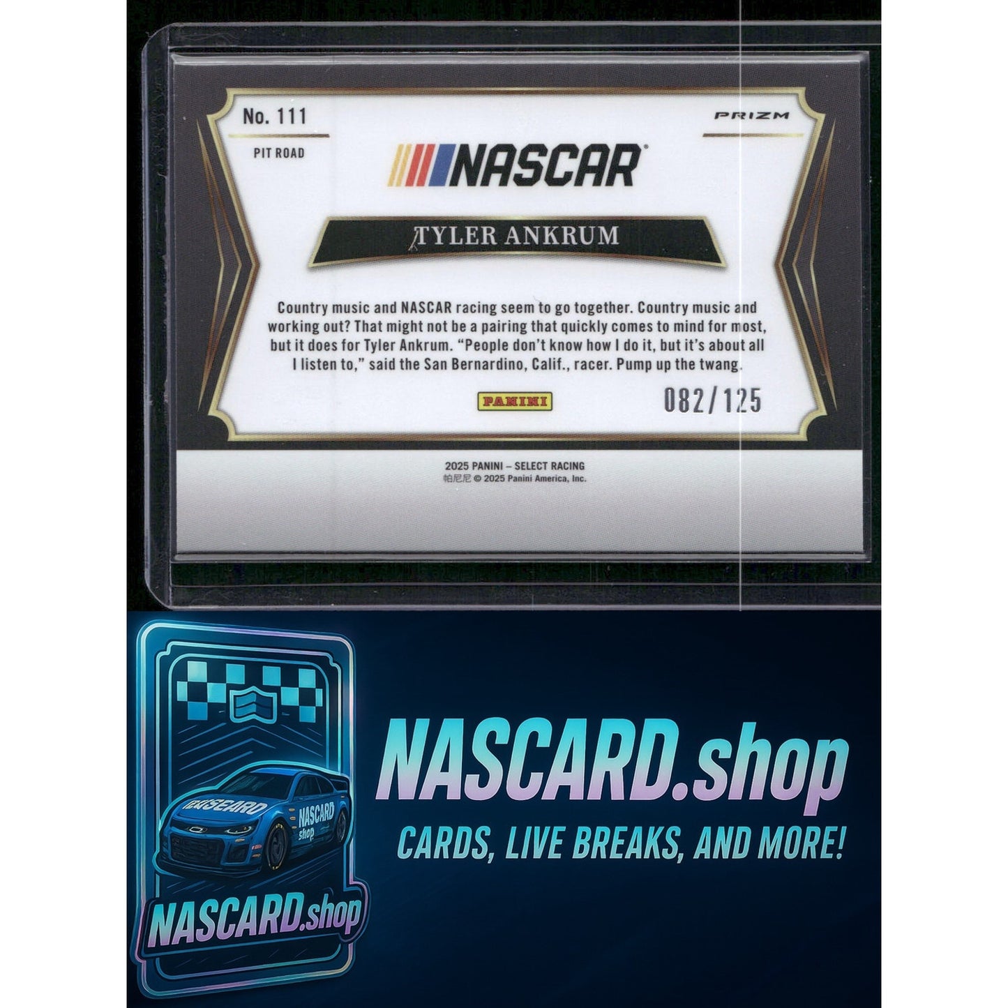 2025 Panini Select #111 Tyler Ankrum Maroon Prizms #/125 - NASCARD.shop