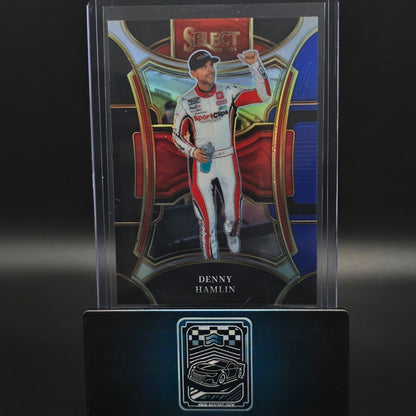 2024 Panini Select - Trackside Black and Blue Prizm #270 Denny Hamlin /49 - NASCARD.shop