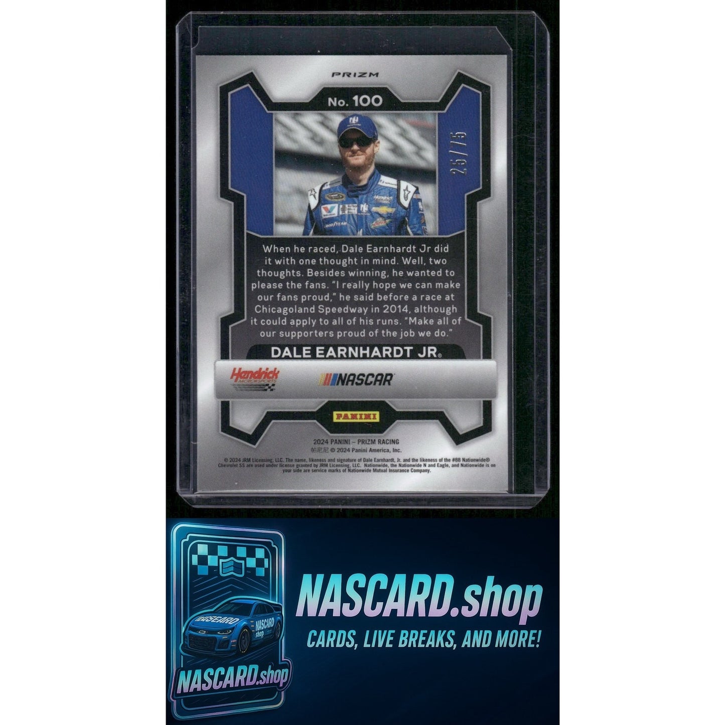 2024 Panini Prizm #100 Dale Earnhardt Jr Checkered Flag #/75