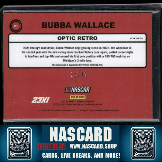 2023 Donruss #83 Bubba Wallace Optic Signatures Holo #/49