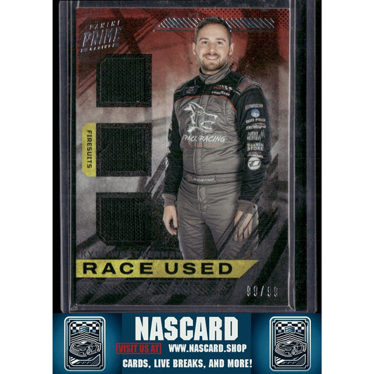 2023 Panini Prime #RUT-KYW Kyle Weatherman Race Used Trios Firesuits #99/99