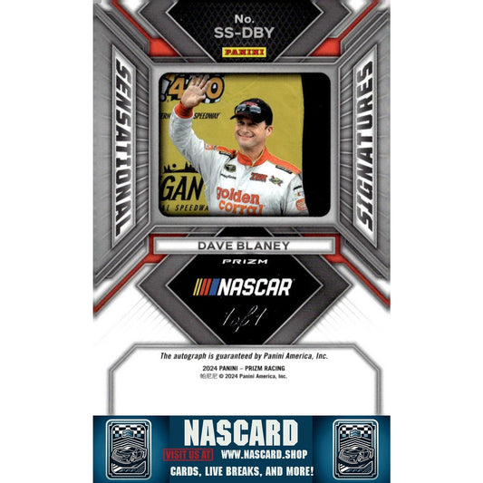 2024 Panini Prizm #SS-DBY Dave Blaney Sensational Signatures Gold Vinyl 1/1 - NASCARD.shop