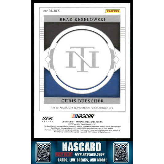 2024 Panini National Treasures Chris Buescher / Brad Keselowski Dual Autographs