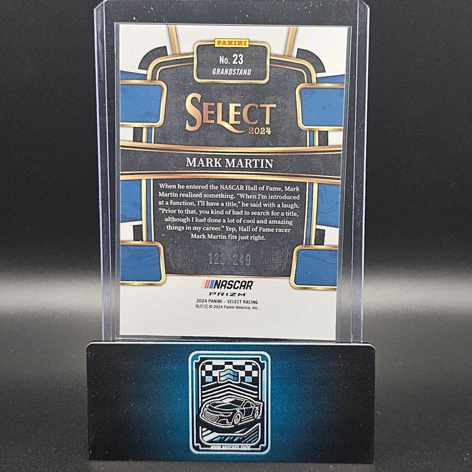2024 Panini Select - Grandstand Red And Blue Prizm #23 Mark Martin /249 - NASCARD.shop