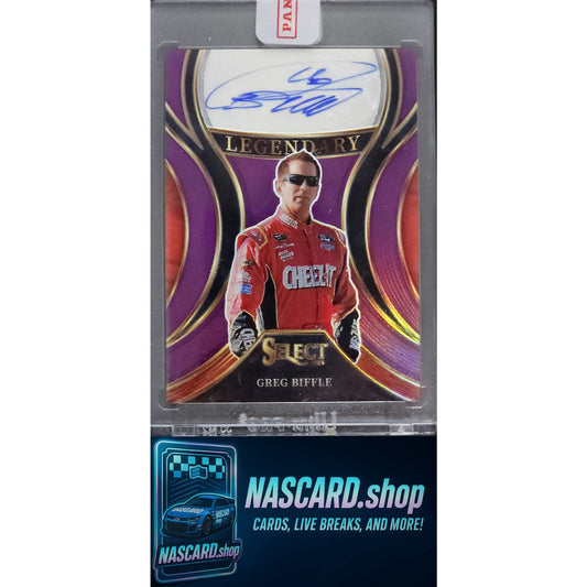 2024 Panini Select #LS-GBF Greg Biffle Legendary Signatures Purple Prizms #/35 - NASCARD.shop