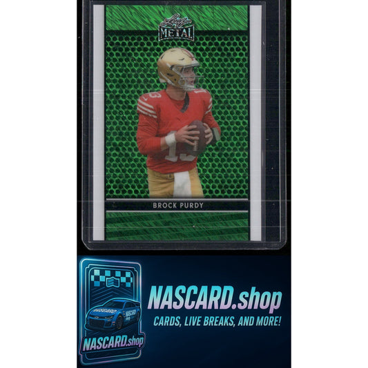 2024 Leaf Metal #NNO Brock Purdy Crystal Green Pre-Production Proofs #1/1 - NASCARD.shop