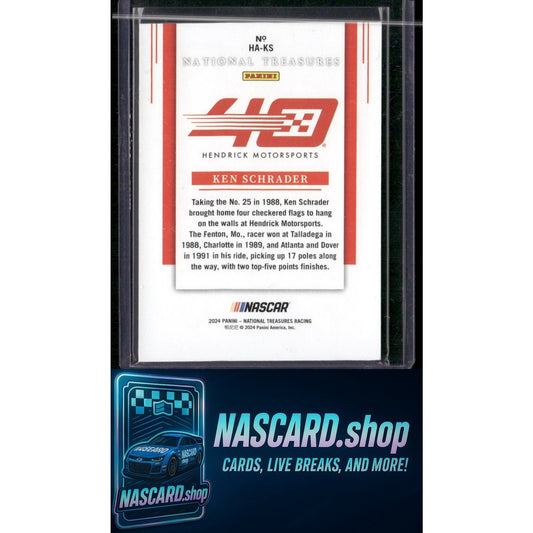 2024 Panini National Treasures Ken Schrader Hendrick 40th Anniversary #/35 - NASCARD.shop