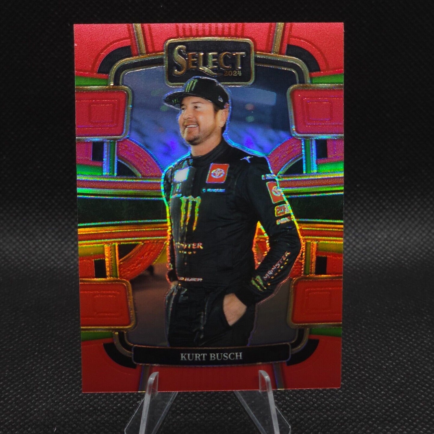 2024 Panini Select Racing Grandstand Red Prizm #37 Kurt Busch 008/149 - NASCARD.shop