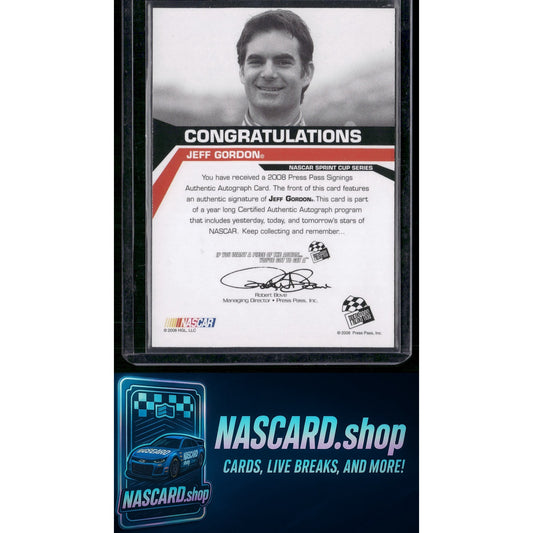 2008 Press Pass Jeff Gordon Signings - NASCARD.shop