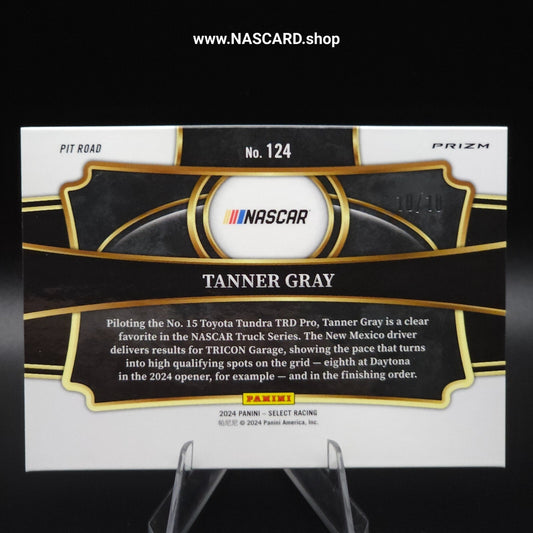 2024 Panini Select - Pit Road Tanner Gray #124 Gold Prizm 10/10